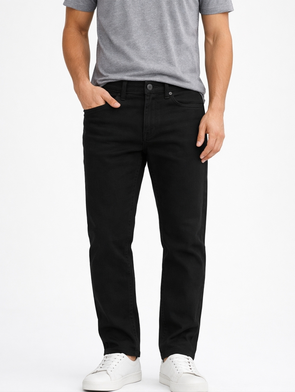 AG Men's Black Slim Straight Everett Cotton Jeans 38